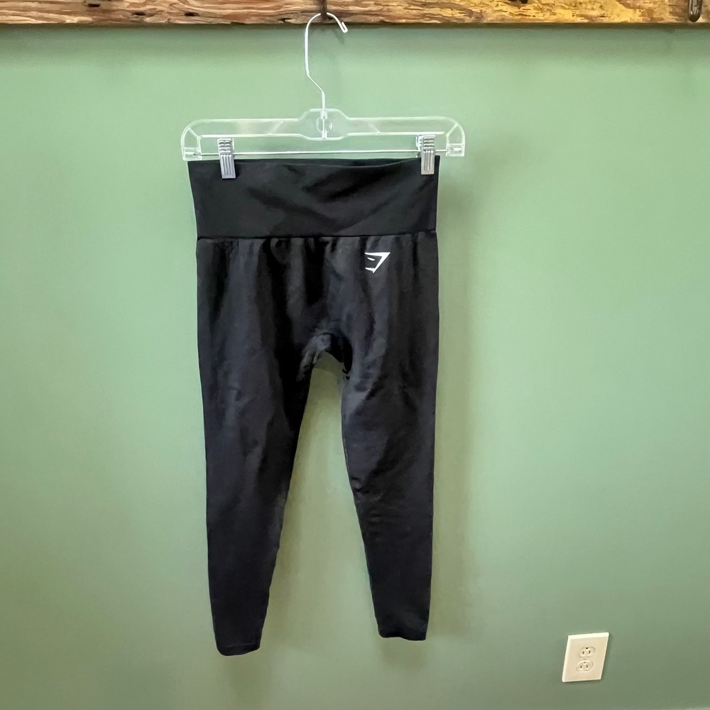 Gymshark Vital Seamless 2.0 Leggings Black Marl High Waisted Workout Tights S